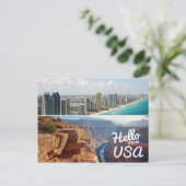 Carte Postale Bonjour des États-Unis (Debout devant)