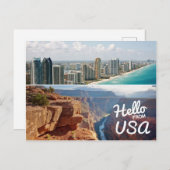 Carte Postale Bonjour des États-Unis (Devant / Derrière)