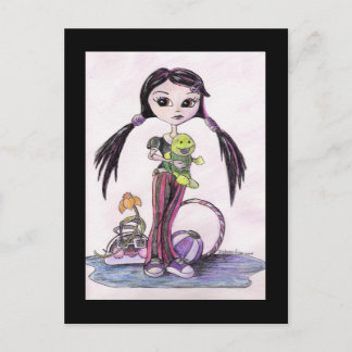 Carte Postale Bonjour Dollies : Leela la Pouty Girl