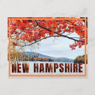 Carte Postale Bonjour du lac Newfound en automne dans le New Ham