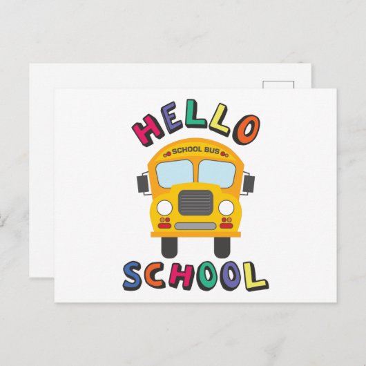 Carte Postale Bonjour école (Devant / Derrière)