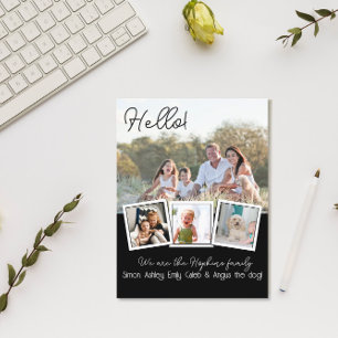 Carte Postale Bonjour Editable Nous sommes nouveaux dans le phot