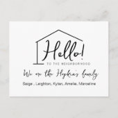 Carte Postale Bonjour,Editable Nous sommes Nouveaux dans le Quar (Devant)