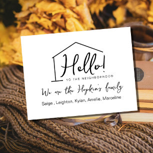 Carte Postale Bonjour,Editable Nous sommes Nouveaux dans le Quar