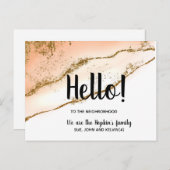 Carte Postale Bonjour, Editable Nous sommes nouveaux dans le voi (Devant / Derrière)