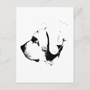 Carte Postale Bonjour en noir et blanc