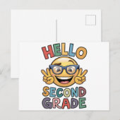 Carte Postale Bonjour Enseignant de deuxième année 2e année écol (Devant / Derrière)