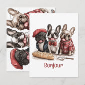 Carte Postale Bonjour French Bulldogs (Devant / Derrière)