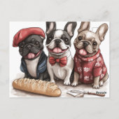 Carte Postale Bonjour French Bulldogs (Dos)