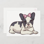 Carte Postale Bonjour Frenchie Chien Chien Chien Français Amour  (Devant / Derrière)