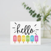 Carte Postale Bonjour Glace d'Été-Sucette (Debout devant)