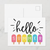 Carte Postale Bonjour Glace d'Été-Sucette (Devant / Derrière)