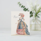 Carte Postale Bonjour Hello Ami Marie Antoinette Salutation (Debout devant)