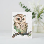 Carte Postale Bonjour hibou géant (Debout devant)