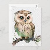 Carte Postale Bonjour hibou géant (Devant / Derrière)