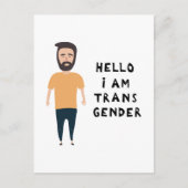 Carte Postale Bonjour Je Suis Transgenre (Devant)