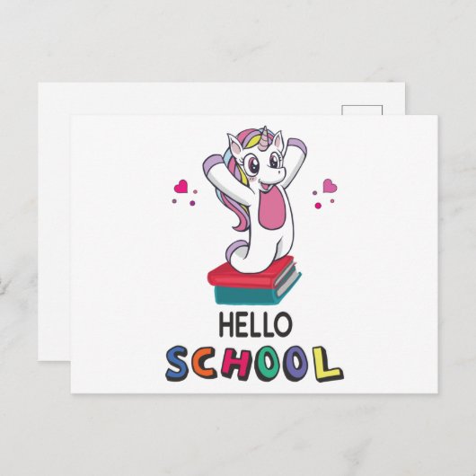 Carte Postale Bonjour l'école (Devant / Derrière)