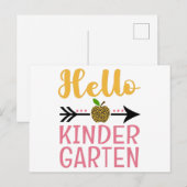 Carte Postale Bonjour maternelle Retour à l'école Filles Enseign (Devant / Derrière)