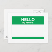 Carte Postale Bonjour, Mon nom est (Devant / Derrière)