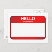 Carte Postale Bonjour Mon Nom Est... (Devant / Derrière)