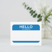 Carte Postale Bonjour Mon Nom Est - Bleu (Debout devant)