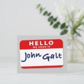 Carte Postale Bonjour Mon nom est John Galt (Debout devant)