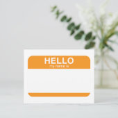 Carte Postale Bonjour Mon Nom Est - Orange (Debout devant)