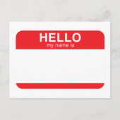 Carte Postale Bonjour Mon Nom Est - Rouge (Devant)