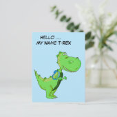 Carte Postale Bonjour mon nom TRex (Debout devant)