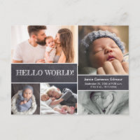 Bonjour Monde Personnalisé Baby Photos de natalité