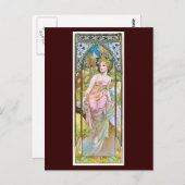 Carte Postale Bonjour, Mucha (Devant / Derrière)