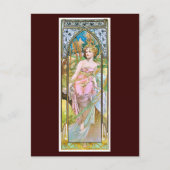 Carte Postale Bonjour, Mucha (Devant)