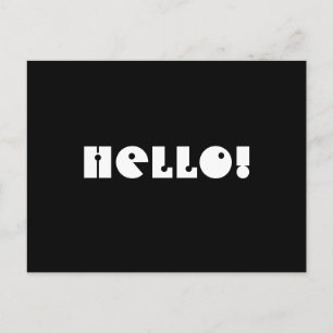 Carte Postale Bonjour !  Noir et Blanc. Personnalisé