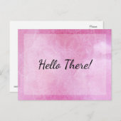 Carte Postale "Bonjour !" Note : Mandala avec aquarelle rose (Devant / Derrière)