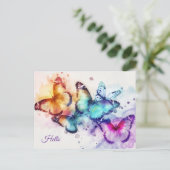 Carte Postale Bonjour papillon (Debout devant)