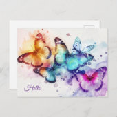 Carte Postale Bonjour papillon (Devant / Derrière)