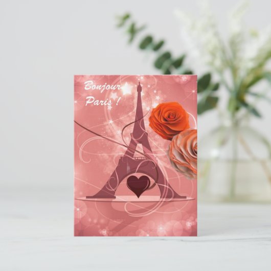 Carte Postale Bonjour Paris ! (Debout devant)