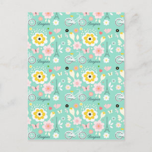 Carte Postale Bonjour Paris Tour Eiffel Design