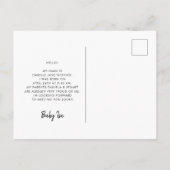 Carte Postale Bonjour - Photo faire-part de naissance moderne (Dos)