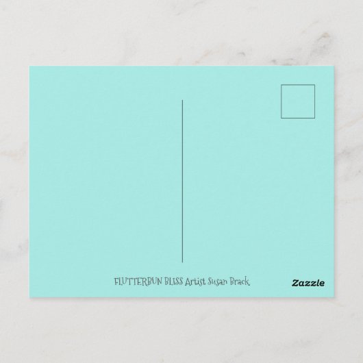 CARTE POSTALE BONJOUR PRINTEMPS FLUTTERBUN RABBIT, FUNNY BUNNY F (Dos)