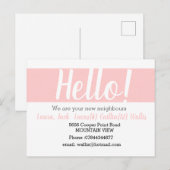 Carte Postale Bonjour rencontrer les voisins Blush rose (Devant / Derrière)