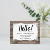 Carte Postale Bonjour rencontrer les voisins bois rustique (Debout devant)