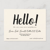 Carte Postale Bonjour, Rencontrez les voisins | Simple Welcome P (Devant)