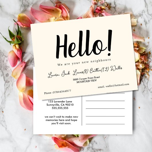 Carte Postale Bonjour, Rencontrez les voisins | Simple Welcome P
