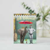 Carte Postale Bonjour Retraite Vieil Homme Fort  (Debout devant)