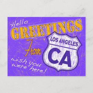 Carte Postale "Bonjour, salutations de Los Angeles, Californie" 