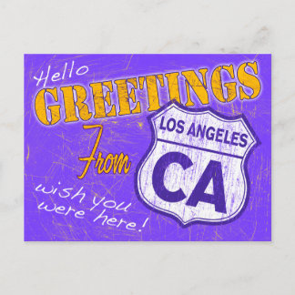 Carte Postale "Bonjour, salutations de Los Angeles, Californie"