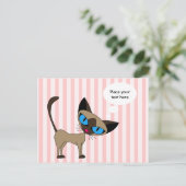 Carte postale Bonjour Siamese - Customisez-le ! (Debout devant)