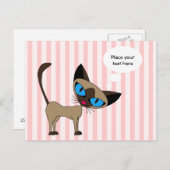 Carte postale Bonjour Siamese - Customisez-le ! (Devant / Derrière)