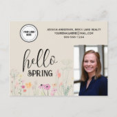 Carte Postale Bonjour Spring Floral Immobilier Marketing (Devant)
